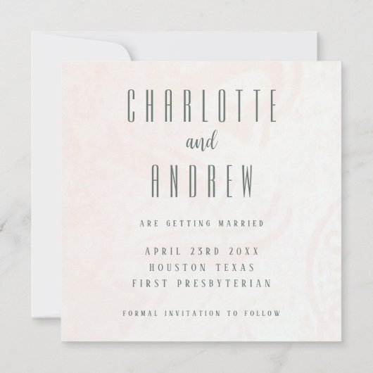 カスタマイズエレガント可能な日付テンプレートの保存 招待状 (裏面)