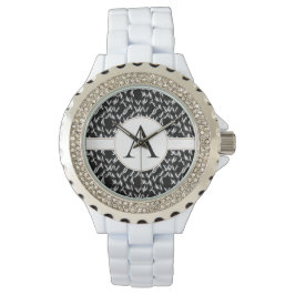 カスタマイズエレガント可能な白黒抽象芸術モノ 腕時計