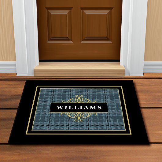 カスタマイズエレガント可能な窓ガラスの格子付き金ゴールドのエンブレム ドアマット