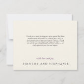 カスタマイズエレガント可能な結婚リース サンキューカード (裏面)