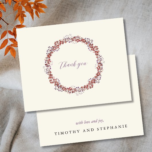 カスタマイズエレガント可能な結婚リース サンキューカード