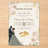 カスタマイズエレガント可能な結婚式招待状カード アクリル招待状 (正面)