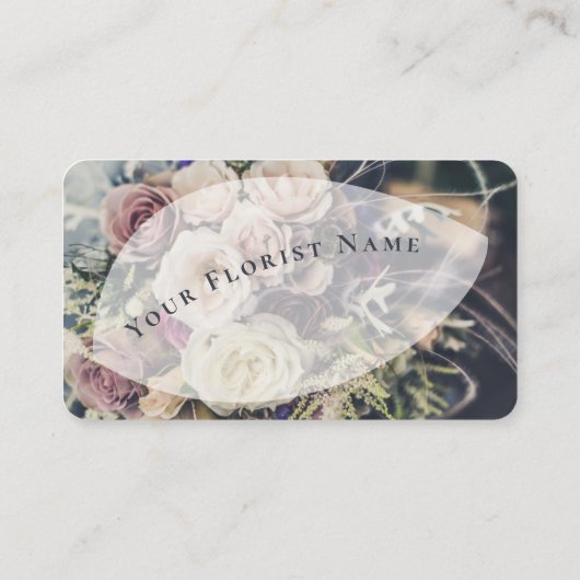 カスタマイズエレガント可能な花屋の名刺 ロイヤリティカード (裏面)