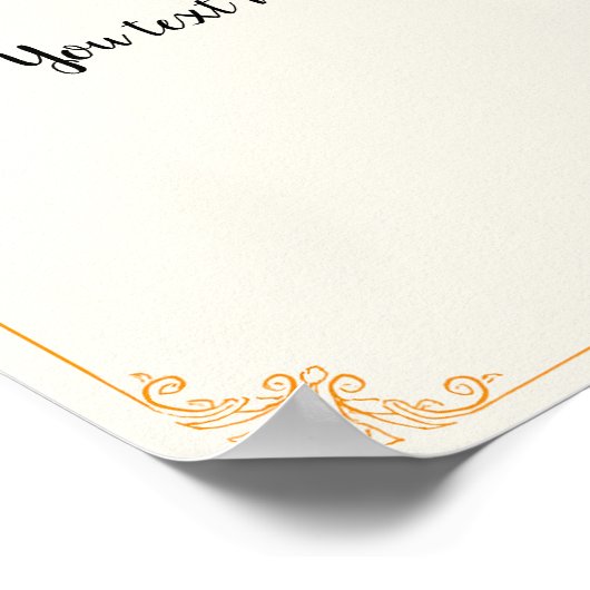 カスタマイズエレガント可能な金ゴールドフレームヴィンテージベージュB ポスター (角)