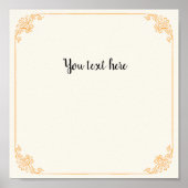 カスタマイズエレガント可能な金ゴールドフレームヴィンテージベージュB ポスター (正面)