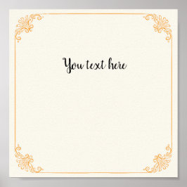 カスタマイズエレガント可能な金ゴールドフレームヴィンテージベージュB ポスター