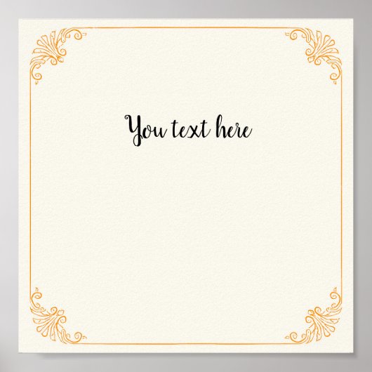 カスタマイズエレガント可能な金ゴールドフレームヴィンテージベージュB ポスター (正面)