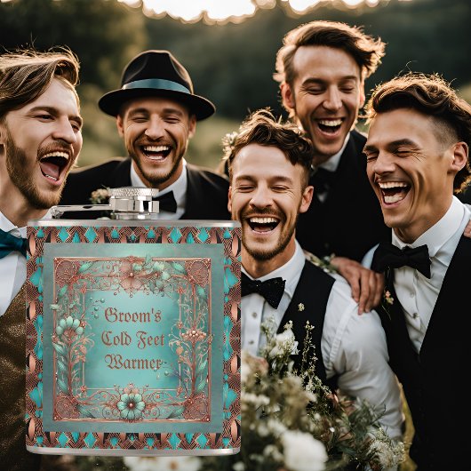 カスタマイズエレガント可能な銅ターコイズ枠 フラスク