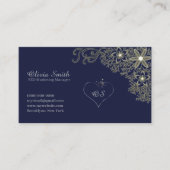 カスタマイズエレガント可能なNavyフローラ名刺9 名刺 (正面)