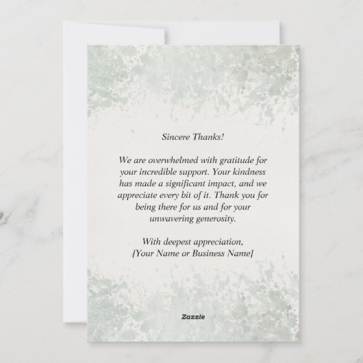 カスタマイズエレガント可能なThank You文房具カード シーズンカード (裏面)