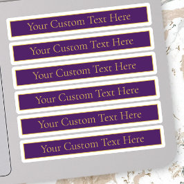 カスタマイズエレガント可能文字 | 金ゴールドと深い紫 シール