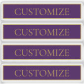 カスタマイズエレガント可能文字 | 金ゴールドと深い紫 シール (正面)