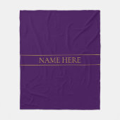 カスタマイズエレガント可能文字 | 金ゴールドと深い紫 フリースブランケット (正面)