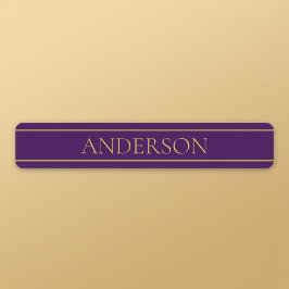 カスタマイズエレガント可能文字 | 金ゴールドと深い紫 ラベル