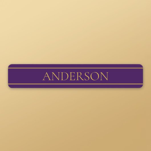 カスタマイズエレガント可能文字 | 金ゴールドと深い紫 ラベル