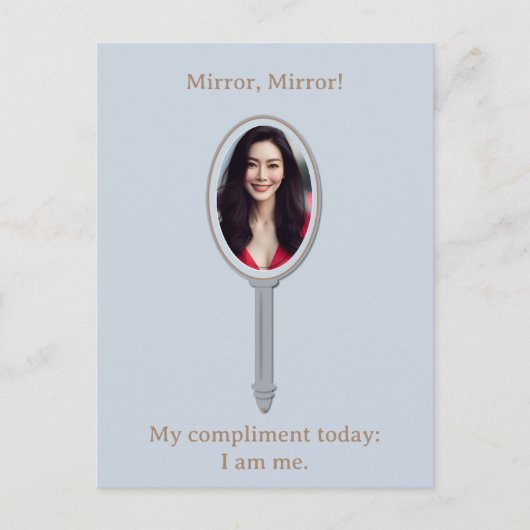 カスタマイズエレガント感動的Photo Hand鏡 ポストカード (正面)