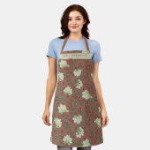 カスタマイズエレガント焼いたフローラルパターン エプロン (着用した状態)