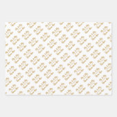 カスタマイズエレガント結婚金ゴールド白 ラッピングペーパーシート (正面2)