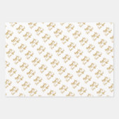 カスタマイズエレガント結婚金ゴールド白 ラッピングペーパーシート (正面)