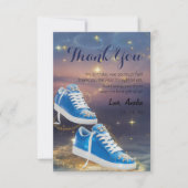 カスタマイズエレガント誕生日スニーカーボールパーティー サンキューカード (正面)