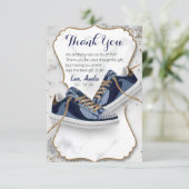 カスタマイズエレガント誕生日スニーカーボールパーティー サンキューカード (スタンド正面)