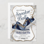 カスタマイズエレガント誕生日スニーカーボールパーティー 招待状 (正面/裏面)