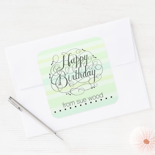 カスタマイズエレガント誕生日抱き枕 スクエアシール (封筒)