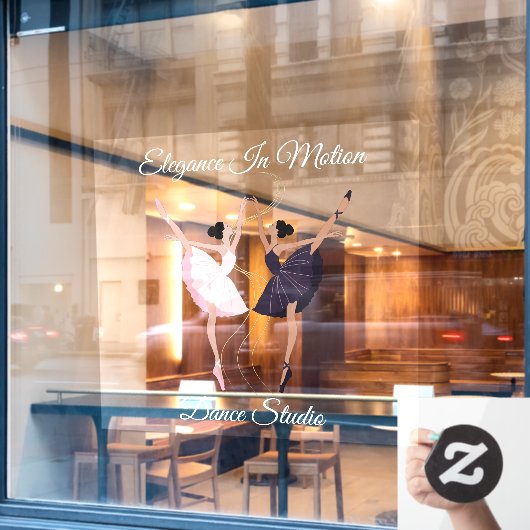 カスタマイズエレガント踊りペア ウィンドウサイン (カフェ窓)