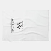 カスタマイズエレガントClassiy Monogramファミリ名 キッチンタオル (横)