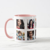 カスタマイズエレガントPhoto Collage Light Pastelピンク マグカップ (左)