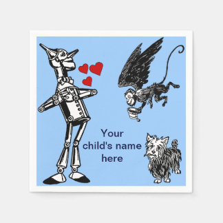 カスタマイズオズ、ブリキの男、トトのサルの魔法使い スタンダードカクテルナプキン