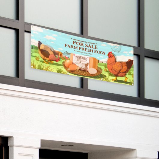 カスタマイズオーガニック農場生卵かごフリー 横断幕 (ビルの外側)