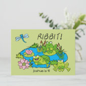 カスタマイズカエルの池の誕生日の招待状 招待状 (スタンド正面)