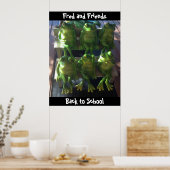 カスタマイズカエル新学期 ポスター (キッチン)