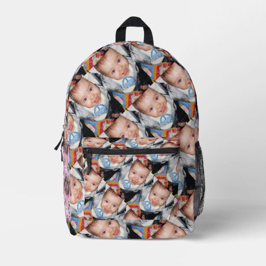 カスタマイズカスタム5枚の写真パターン プリントバックパック (正面)