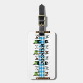 カスタマイズカッコいいオクトーバーフェスト猫デザイン ラゲッジタグ (正面縦)