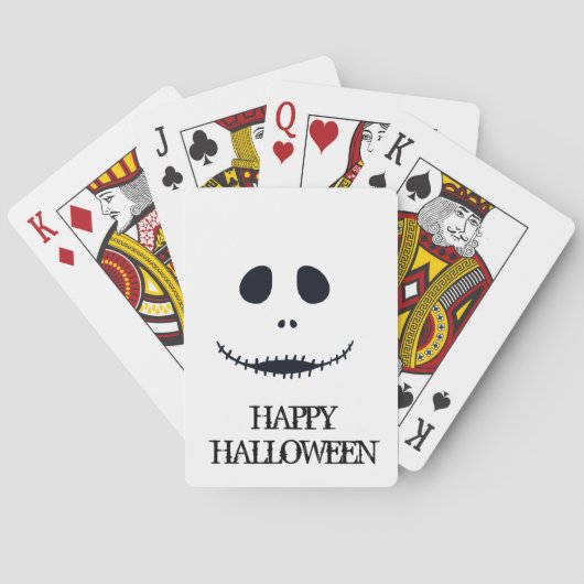 カスタマイズカッコいいハロウィーン怖い顔 トランプ (裏面)