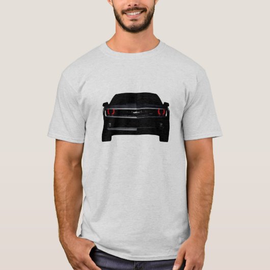 カスタマイズカッコいい黒チェヴィ・カマロ Tシャツ (正面)