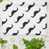 カスタマイズカッコいい黒ハンドルひげパターン キッチンタオル (折り畳み)