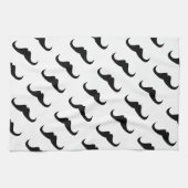 カスタマイズカッコいい黒ハンドルひげパターン キッチンタオル (横)