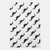 カスタマイズカッコいい黒ハンドルひげパターン キッチンタオル (縦)