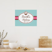 カスタマイズカップケーキベーカリーサインアートプリント ポスター (キッチン)