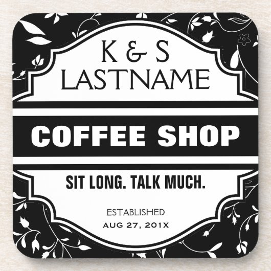 カスタマイズカップルの喫茶店の印 コースター (正面)