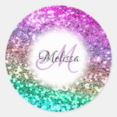 カスタマイズカラフルグリッター ラウンドシール (正面)
