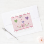 カスタマイズカラフル可能なキャンディハートバレンタイン スクエアシール (封筒)