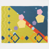 カスタマイズカラフル可能なジオメトリパターンブランケット フリースブランケット (正面(横))