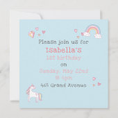 カスタマイズカラフル可能なユニコーン魔法ウォンド誕生日 サンキューカード (裏面)