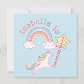 カスタマイズカラフル可能なユニコーン魔法ウォンド誕生日 サンキューカード (正面)
