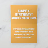 カスタマイズカラフル可能な子の誕生日カード カード (内部)
