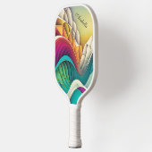 カスタマイズカラフル可能な抽象芸術波と山 ピックルボールラケット (左)